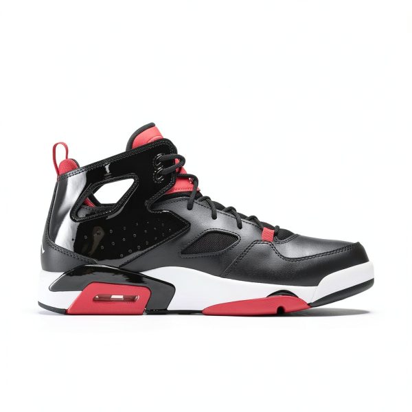 Nike Mens Sneakers Leather Air Cushioning Black Red-2