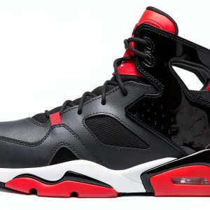 Nike Mens Sneakers Leather Air Cushioning Black Red-0