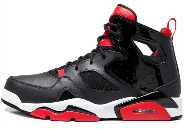 Nike Mens Sneakers Leather Air Cushioning Black Red-0