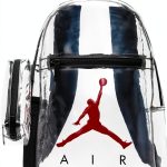Clear Backpack Adult Black Red Adjustable Padded Straps-0