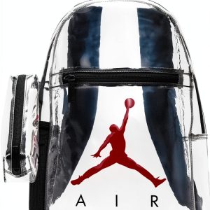 Clear Backpack Adult Black Red Adjustable Padded Straps-0
