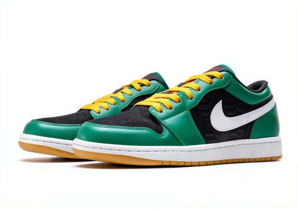 Nike Mens Basketball Shoes Rubber Sole White Gold Malachite-1