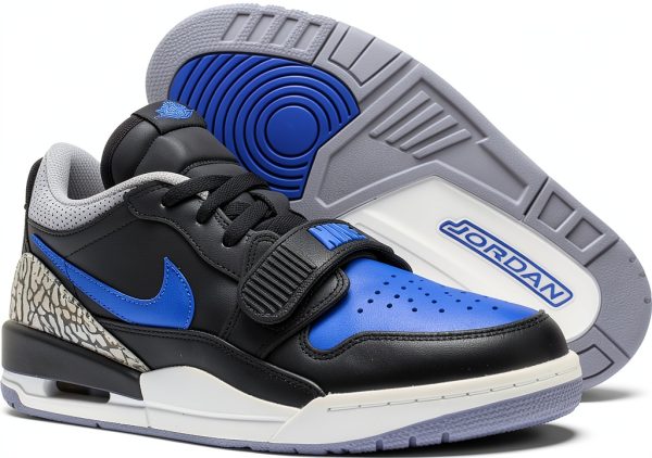 Nike Basketball Shoes Leather Mens Sneakers Black Game Royal-3