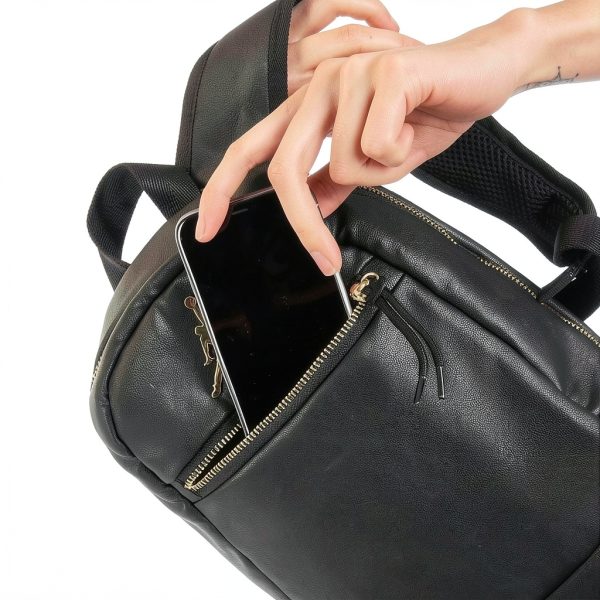 Unisex Adult Black Gold Black Bag Synthetic Fabric 10L-4