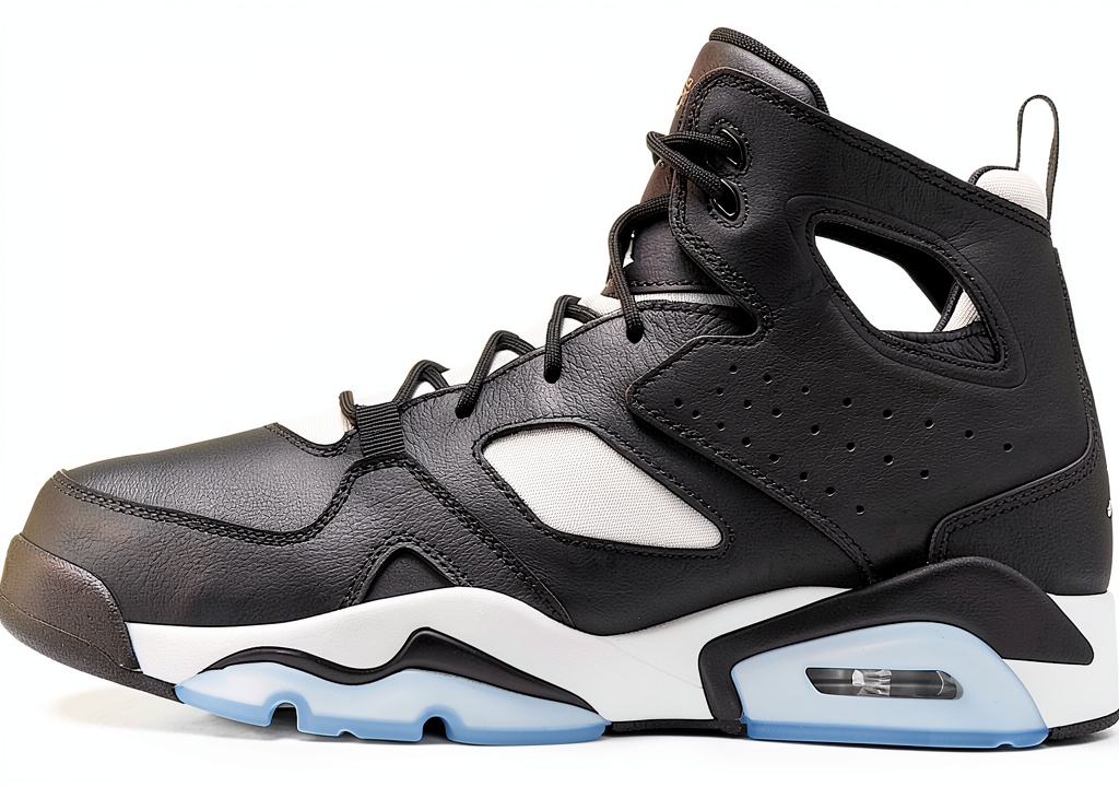 Nike Air Jordan Flight Club 91 shoes in black and white colorway