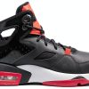 Nike Mens Basketball Shoes Leather Fabric Black Red-2