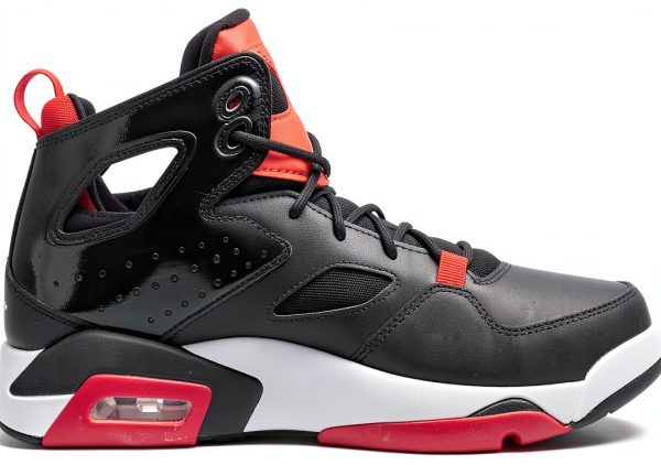 Nike Mens Basketball Shoes Leather Fabric Black Red-2