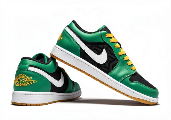 Nike Mens Basketball Shoes Rubber Sole White Gold Malachite-3