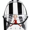 Clear Backpack Adult Black Red Adjustable Padded Straps-1