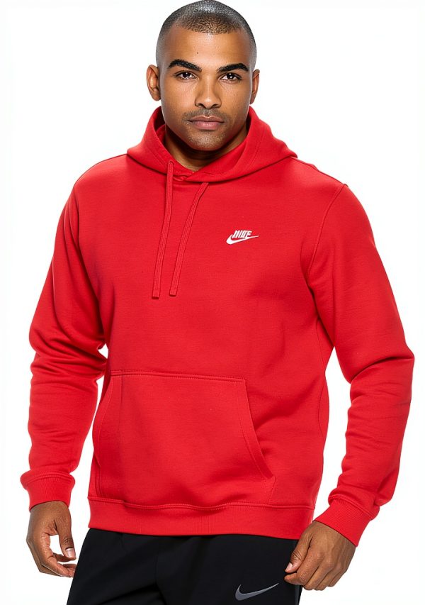 Nike Mens Hoodie Fleece Lined Paneled Hood Pouch Pocket-0