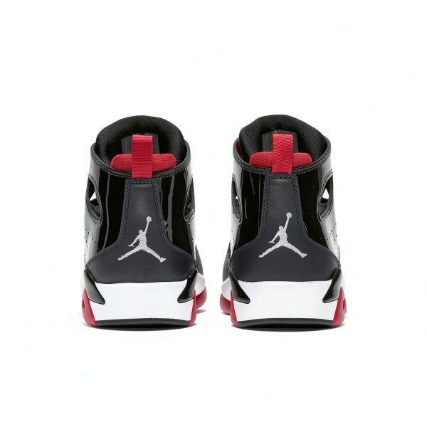 Nike Mens Sneakers Leather Air Cushioning Black Red-5