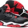 Nike Mens Basketball Shoes Leather Fabric Black Red-1