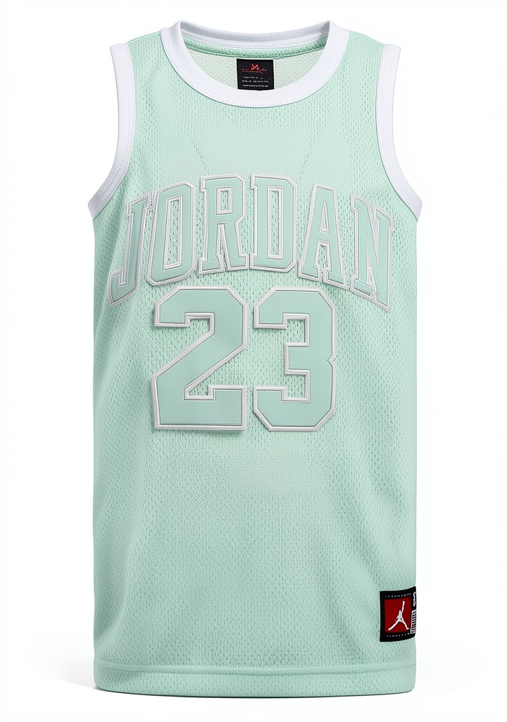 Young player wearing Michael Jordan Boys Basketball Jersey Breathable Mesh Fabric on a basketball court