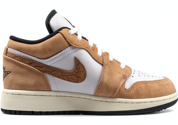 Air Jordan 1 Low Elementary School Sneakers Hemp British Tan-1