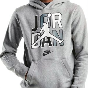 Nike Boys Hoodie Soft Fleece Athletic Carbon Heather-0