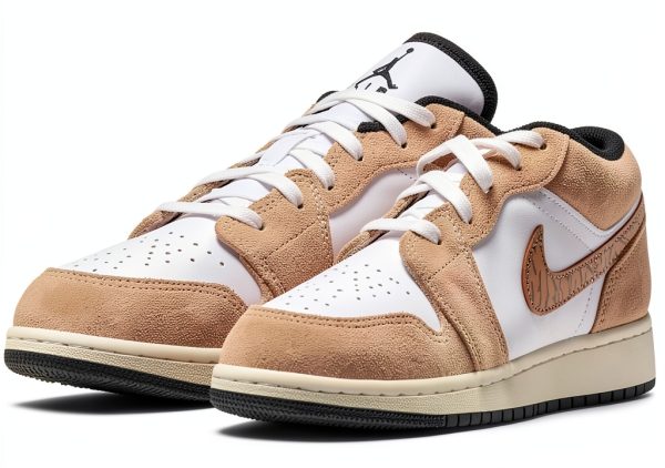 Air Jordan 1 Low Elementary School Sneakers Hemp British Tan-2