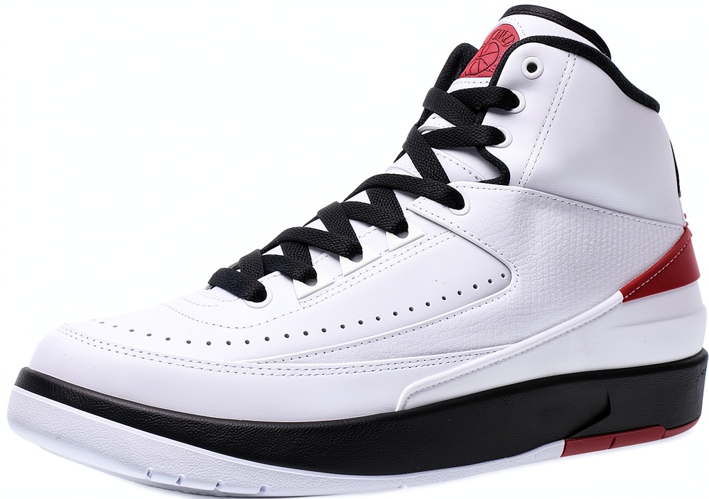 Nike basketball shoes in White Varsity Red Onyx Black color on a court
