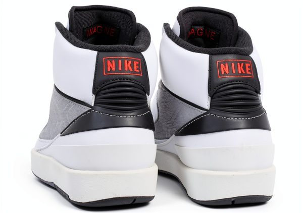 Nike Mens Casual Shoes White Fire Red Black Leather Sneakers-1