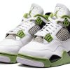 Jordan 4 Retro Women Basketball Shoes White Oil Green Nike-2