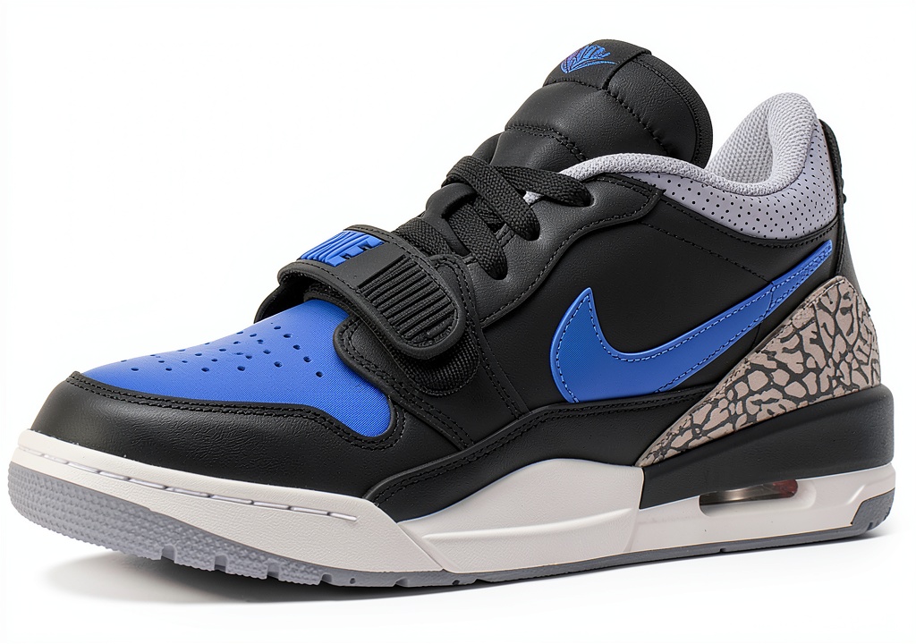 Nike Basketball Shoes in Black Game Royal White color on a court