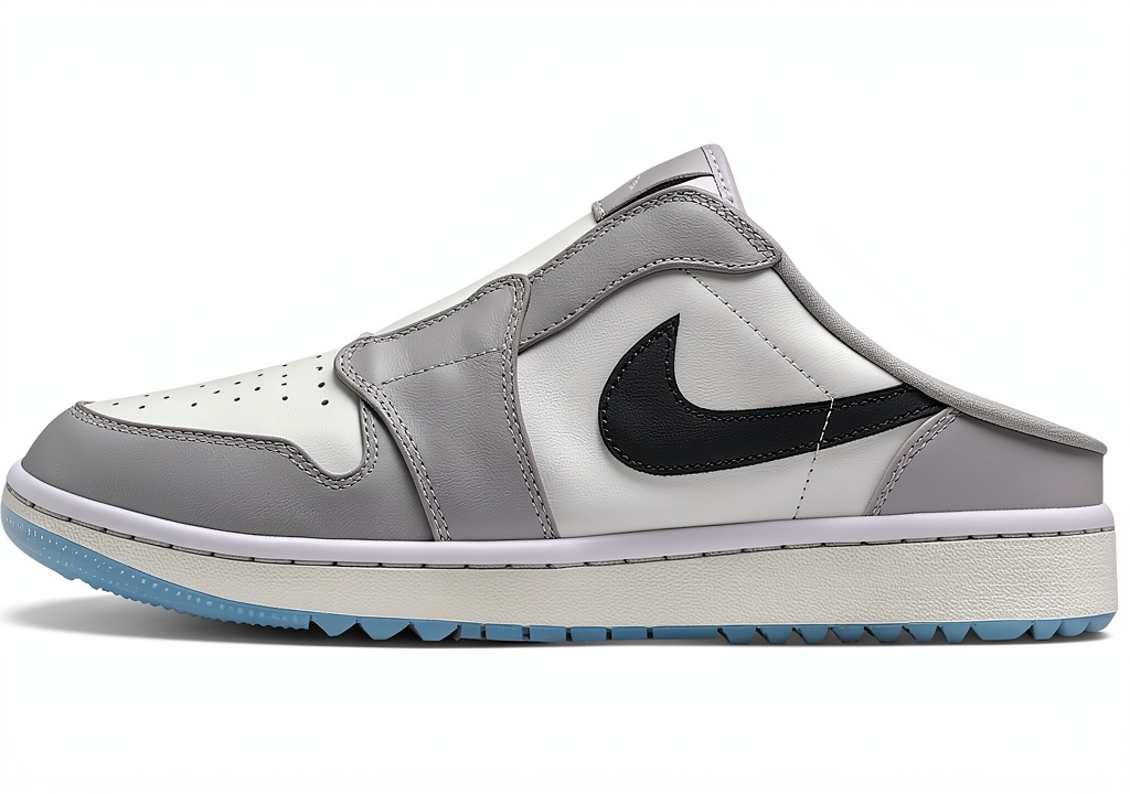 Installing Nike Air Jordan Mule Golf Shoes Mens Comfortable Design on a wooden desk