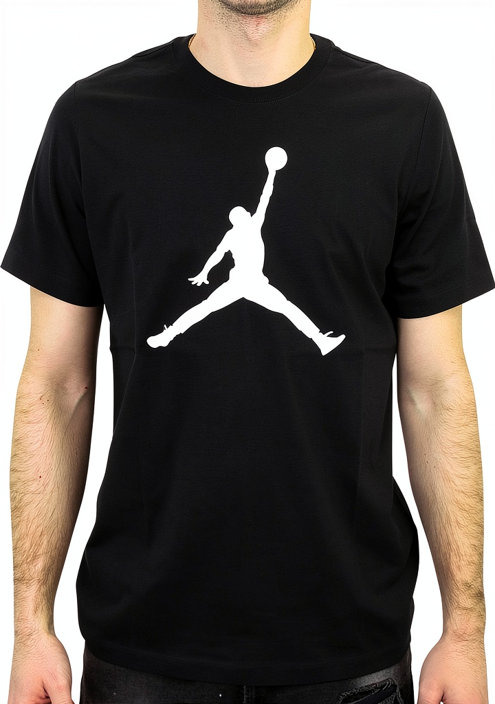 Nike men's t-shirt in Black/White/White color on a person during a workout