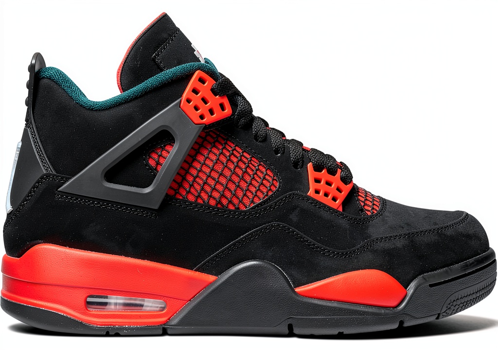 Nike Mens Basketball Shoes Black/White-red