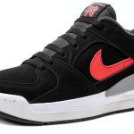 Nike Boys Basketball Shoes Big Kid 5.5-7 Black/White/Fire Red Suede-0