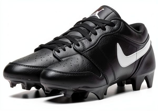 Nike Men's Jordan 1 Mid TB Football Cleat Black White Low-2