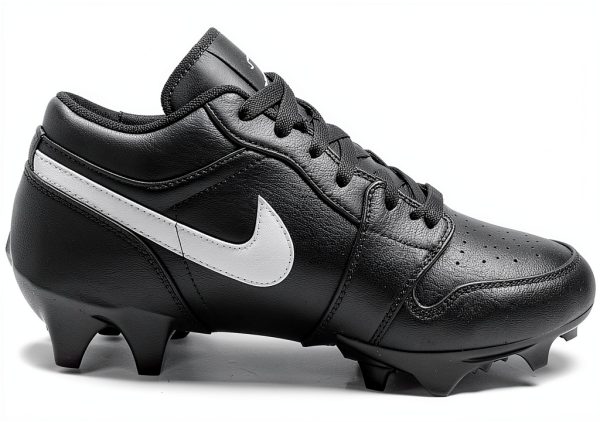 Nike Men's Jordan 1 Mid TB Football Cleat Black White Low-1