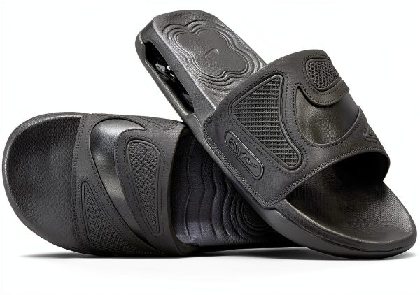 Nike Men's Sandals DC1460 Black Leather with Air Cushioning-1