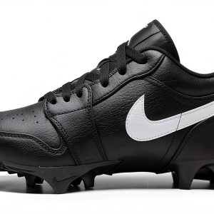 Nike Men's Jordan 1 Mid TB Football Cleat Black White Low-0