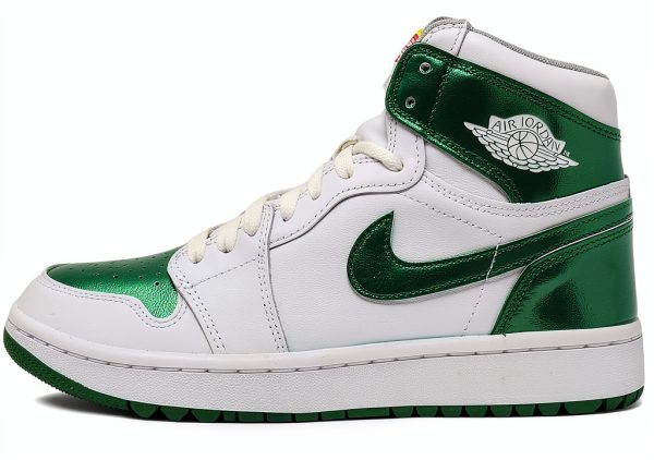 Mens Golf Shoes White Pine Green Leather Air Cushion Size 13-0