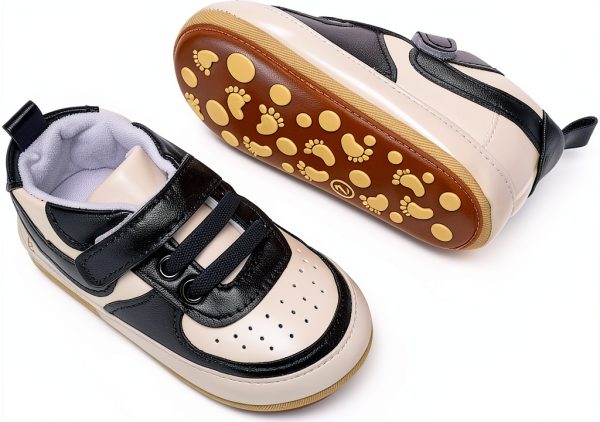 TinySteps Infant Moccasin Sneakers Black A07/A08 0-12 Months-4