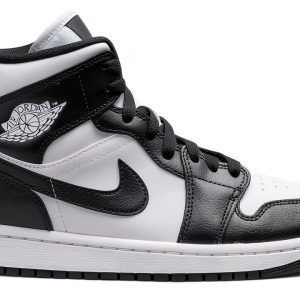 AIR Jordan Jordan WMNS 1 Mid 365 Synthetic Trainers for Women, White Black Panda Mid, 9.5 US-0
