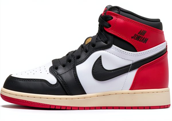 Jordan 1 Retro High OG Black White Varsity Red Big Kid Shoes-0