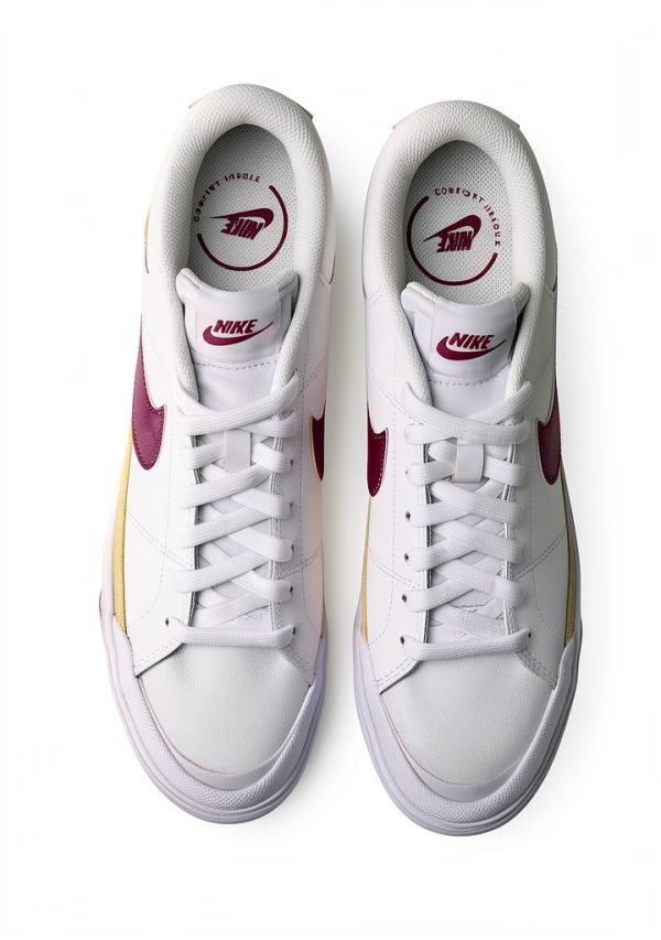 Nike Women’s Court Legacy Lift Shoes White Sweet Beet Gold Sneaker-4