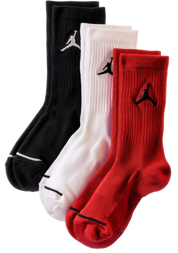 Nike Jordan Jumpman Dri-Fit Crew Socks 3 Pack Red/Black/White-0