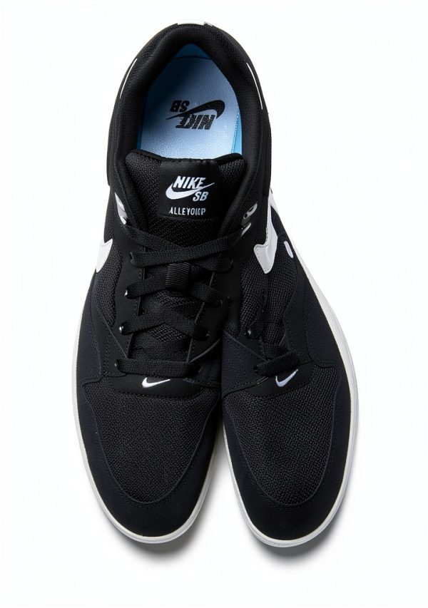 Nike Men's SB Alleyoop Sneaker Black/White Colorway Durable Canvas-2