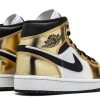 Nike Jordan 1 Mid Metallic Gold Men's Basketball Shoe Size 8.5-2