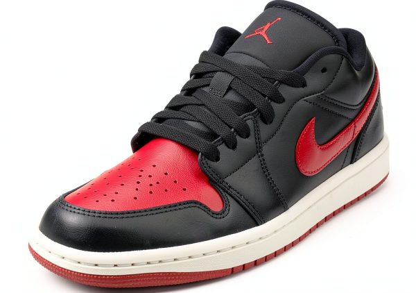 Nike Women Air Jordan 1 Basso Shoes Black Gym Red Sail Size 6.5-0