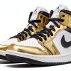Nike Jordan 1 Mid Metallic Gold Men's Basketball Shoe Size 8.5-1