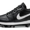 Nike Jordan 1 Retro MCS Low Mens Baseball Cleats Black White Size 14-0