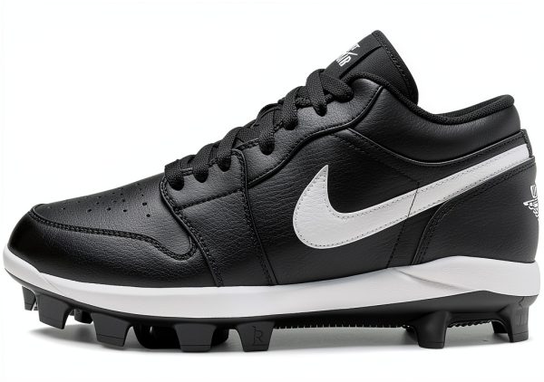 Nike Jordan 1 Retro MCS Low Mens Baseball Cleats Black White Size 14-0