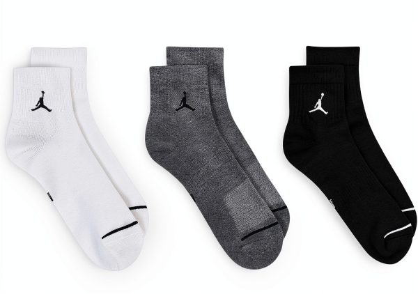 Nike Unisex Air Jordan Cushioned Basketball Crew Socks 3-pack Large-2