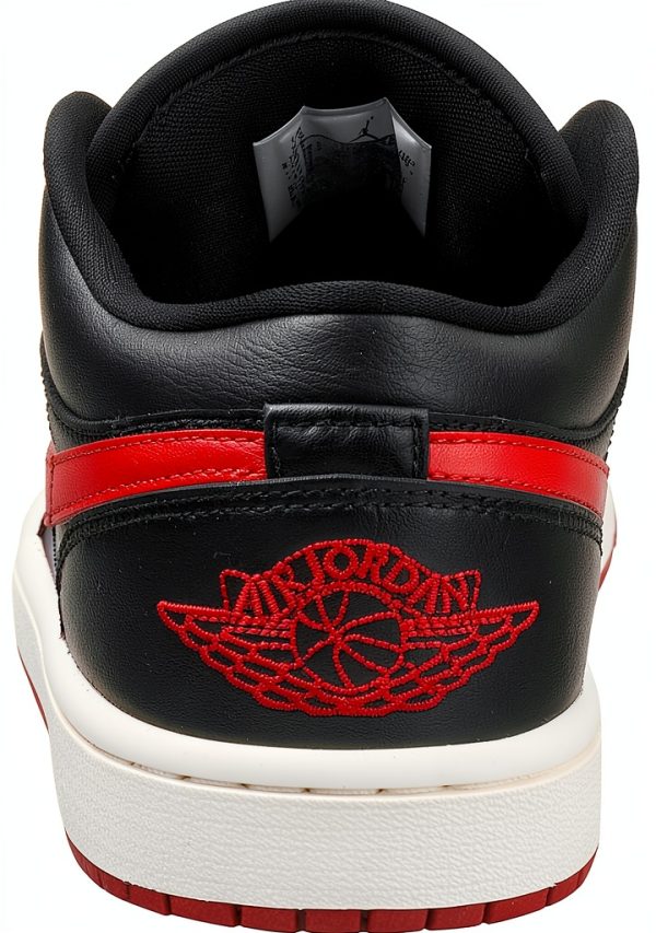 Nike Women Air Jordan 1 Basso Shoes Black Gym Red Sail Size 6.5-3