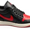 Nike Women Air Jordan 1 Basso Shoes Black Gym Red Sail Size 6.5-5