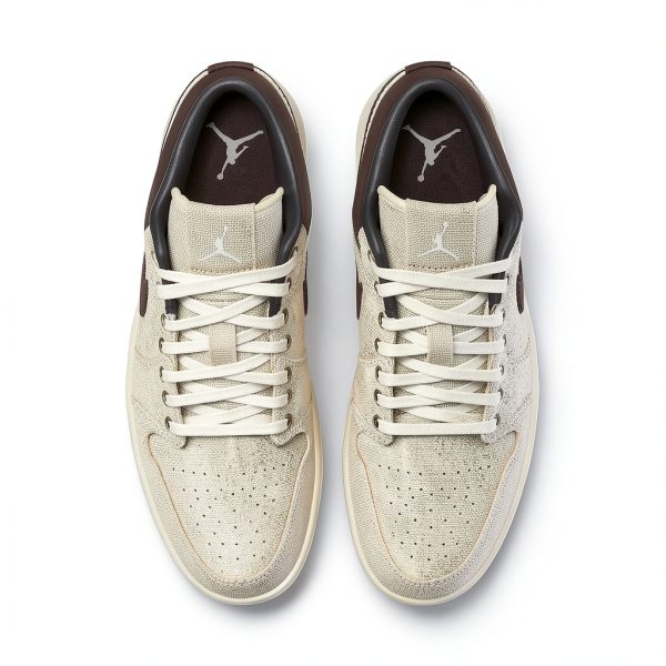 Air Jordan Low PRM Pale Ivory/Baroque Brown-Off Noir Basketball Shoes-3