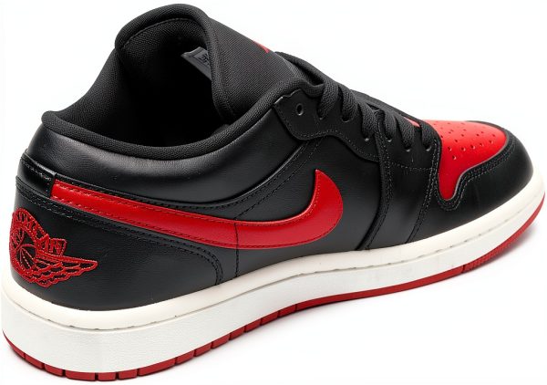 Nike Women Air Jordan 1 Basso Shoes Black Gym Red Sail Size 6.5-1