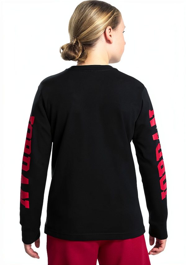 Nike Jordan Black 95B254-023 Big Kids Unisex Long‑Sleeve T‑Shirt-6
